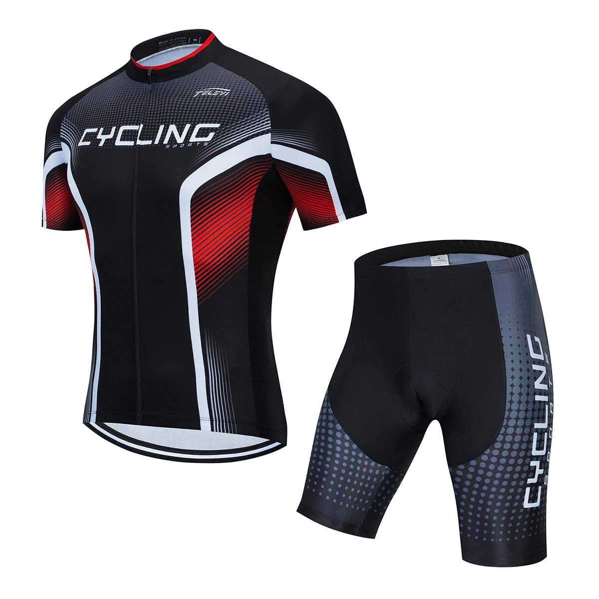 Men's Cycling Jersey Set, Summer Boys Bib Shorts Suits Mountain Bike Cycling Clothing Set Biking Riding Jerseys Breathable…