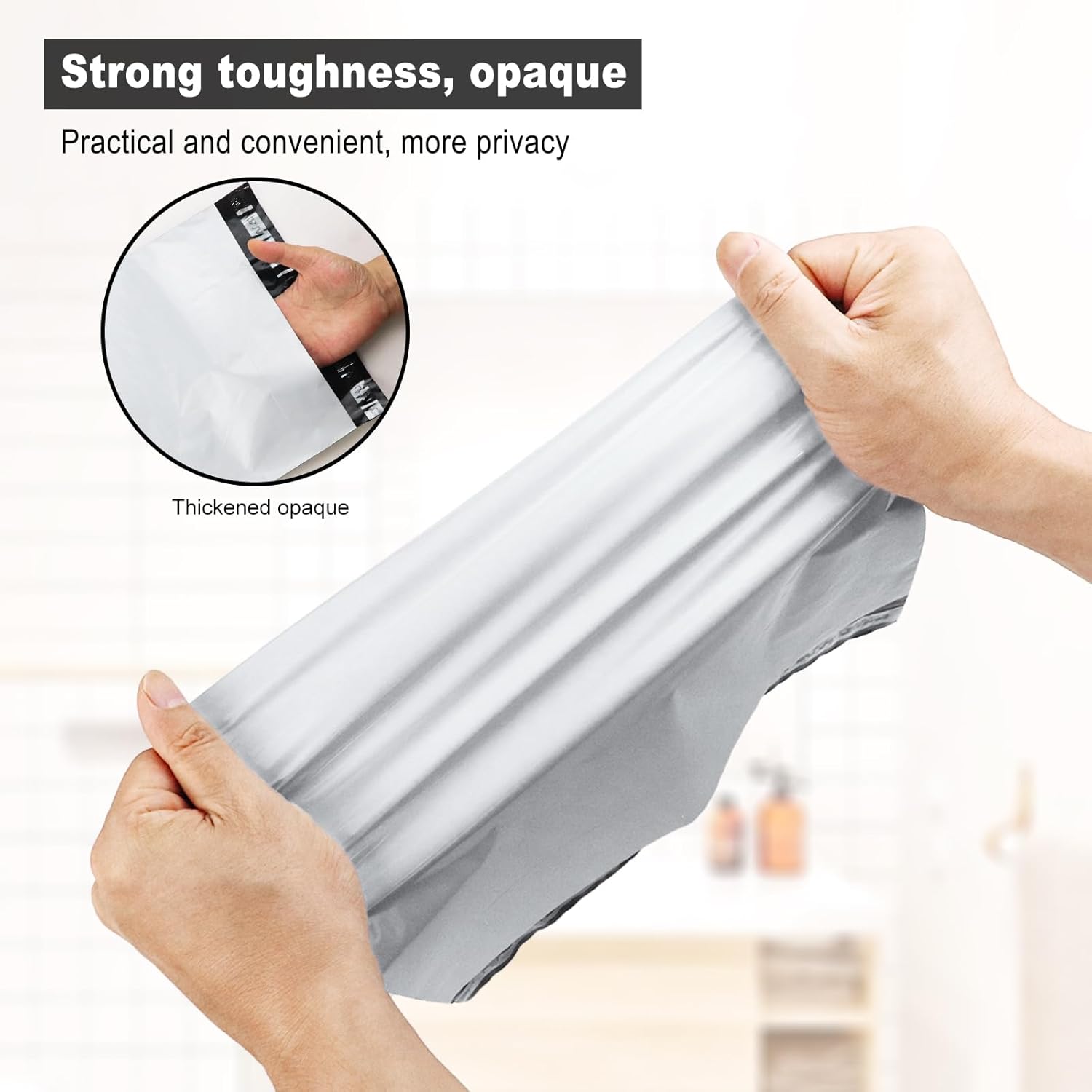 100 Pack Plastic Bags for Adult Diaper Disposal Handle Adult Diaper Disposal Self-Adhesive Strips to Seal in Odours Suitable for Elderly Nappy Care at Home and for Travel (White） (White)