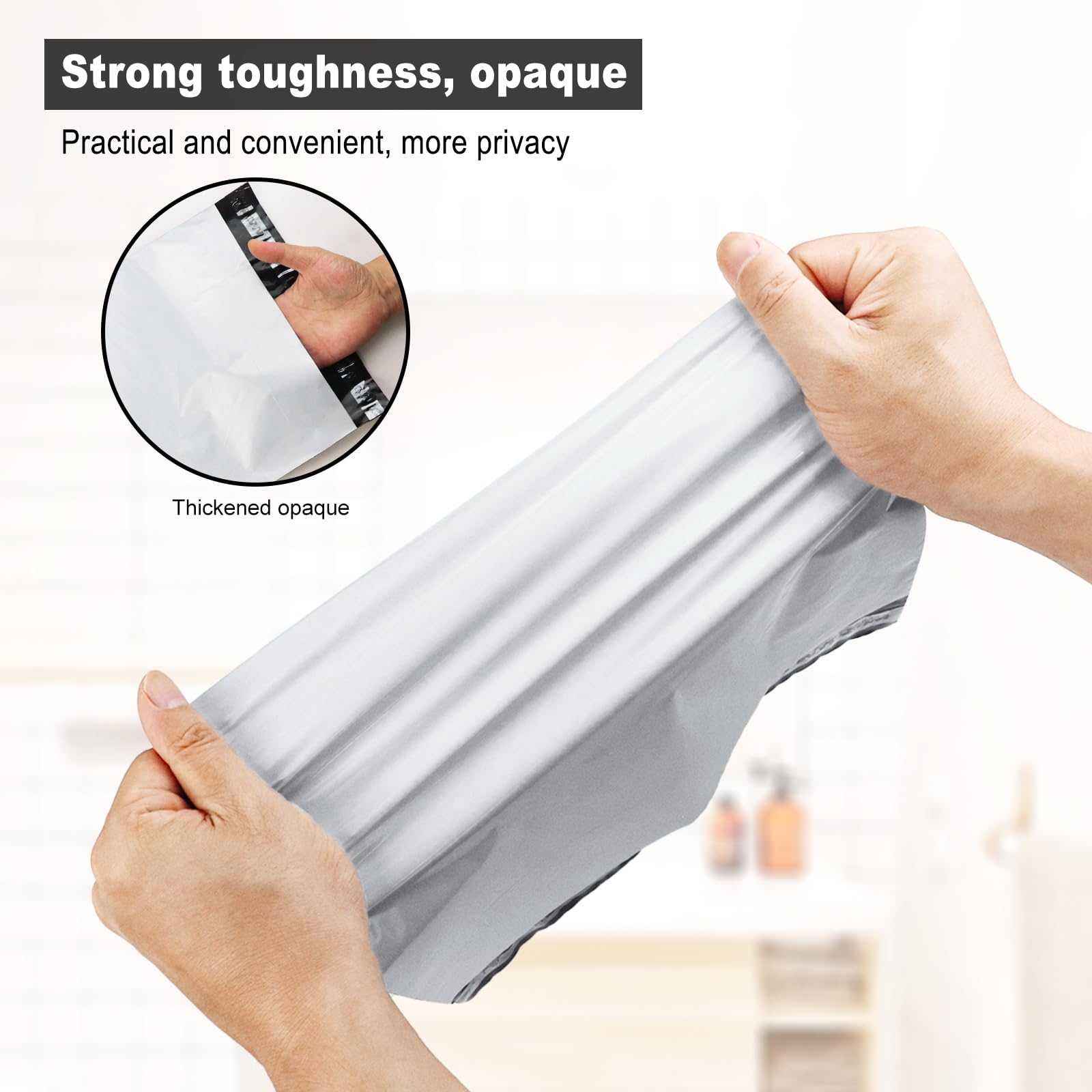Paquete de 100 bolsas de plástico para eliminación de pañales de adultos, tiras autoadhesivas para sellar olores, adecuadas para el cuidado de pañales de ancianos en casa y para viajes (blanco)