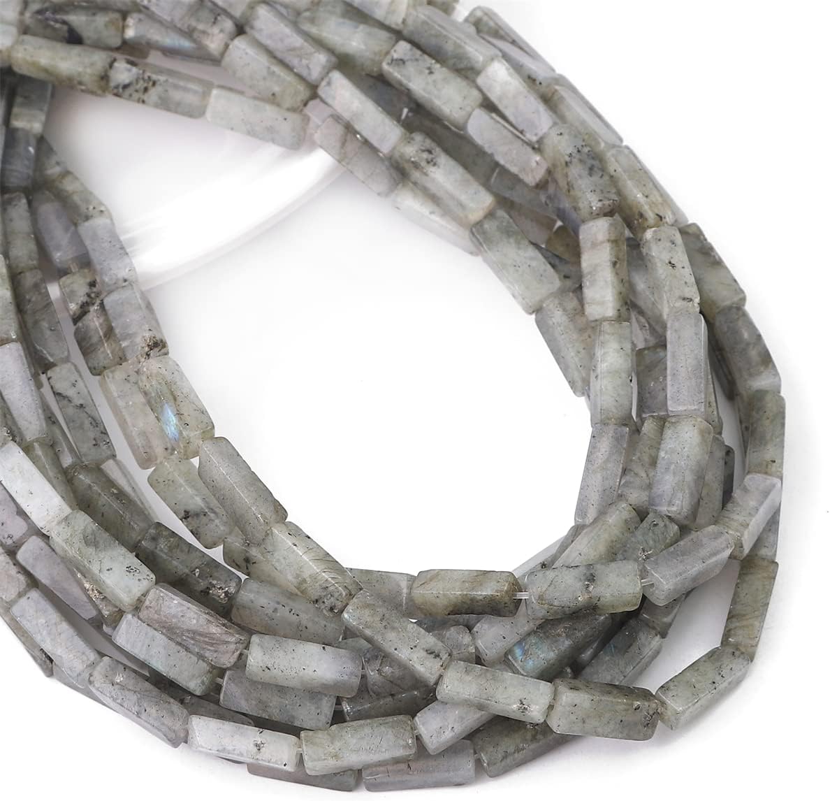 Natural Spectrolite Tube Beads Rectangle 4x13mm 40cm/Strand Stone Beads for Jewelry Making - Image 6