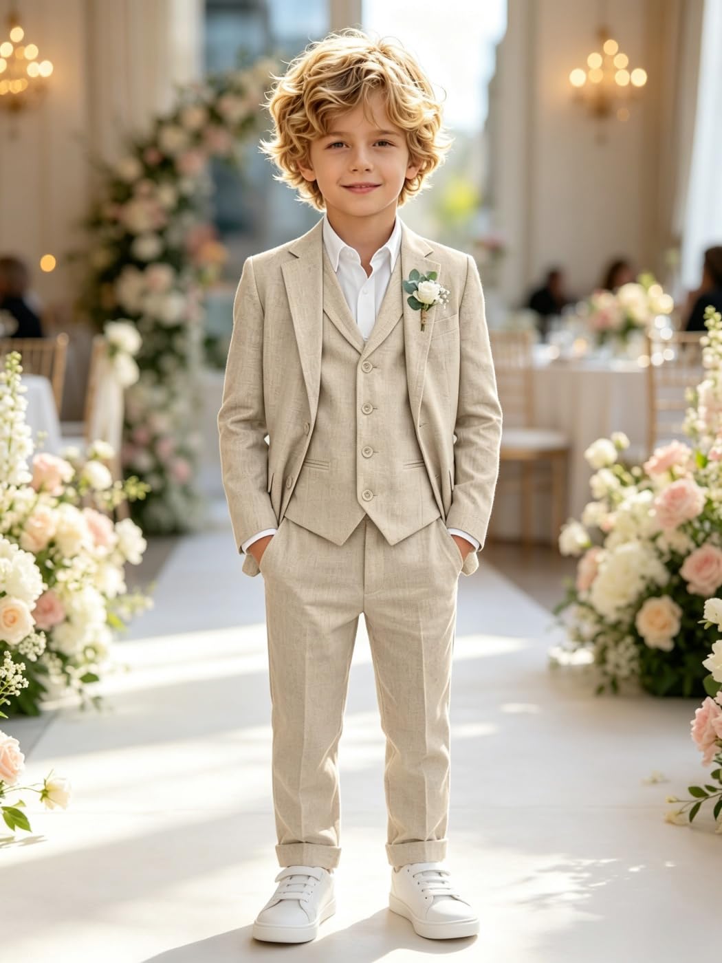 Vestiti in lino per bambini 3 pezzi abbigliamento estivo per ragazzi per adolescenti