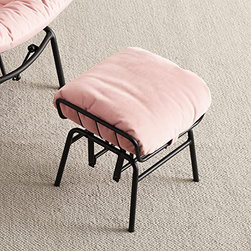 ovios Glider Rocking Ottoman, Comfy Smooth Gliding Accent Ottoman for Living Room, Pink