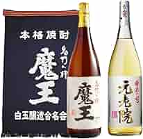 魔王　元老院　1800ml 2本セット Amazon.co.jp: 魔王 焼酎 セット販売 元老院と魔王 前掛け付き
