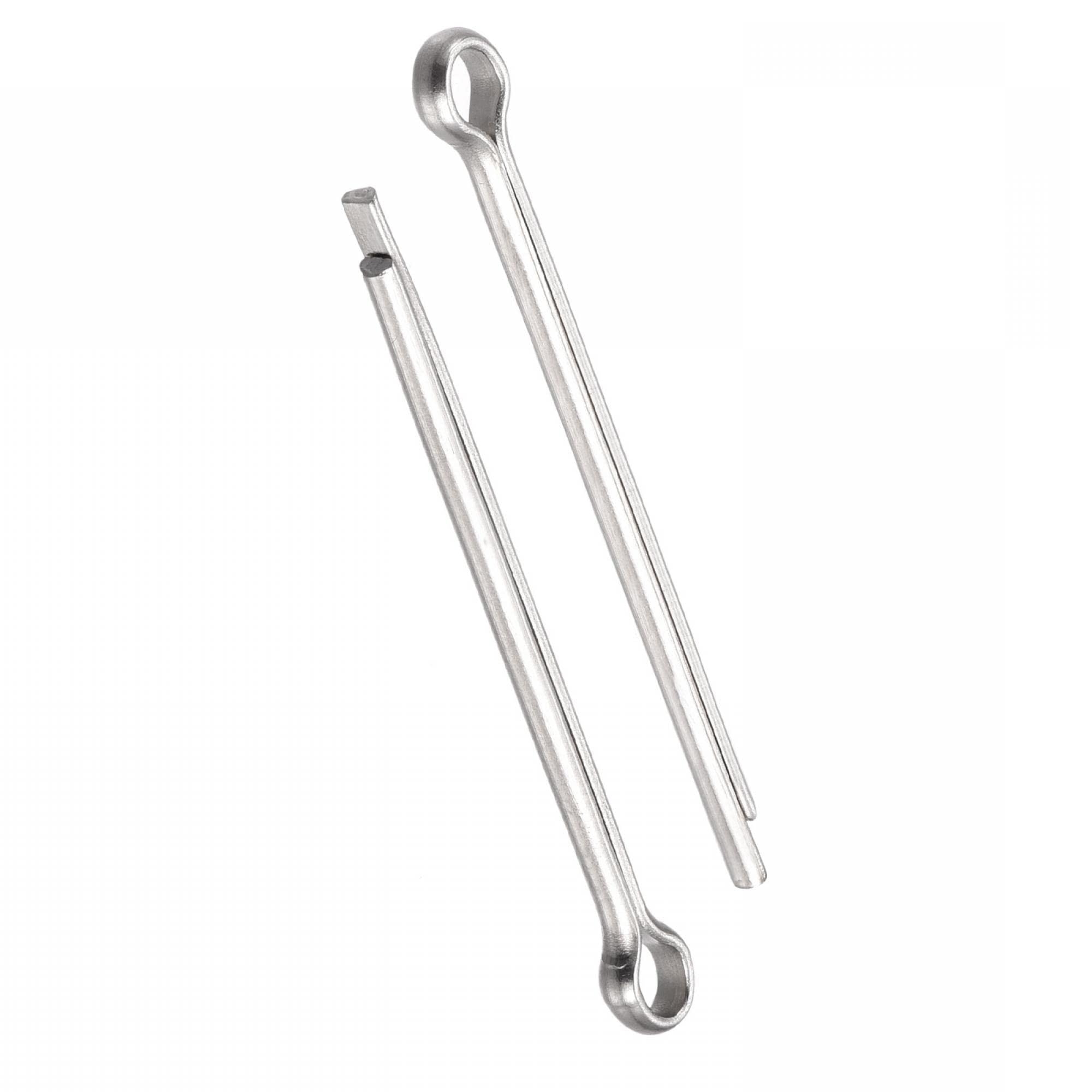 TA-VIGOR Split Cotter Pin, 2.5mm x 50mm Solid Stainless Steel 2-Prongs Split Pin Fastener Clip Key, 30Pcs Silver