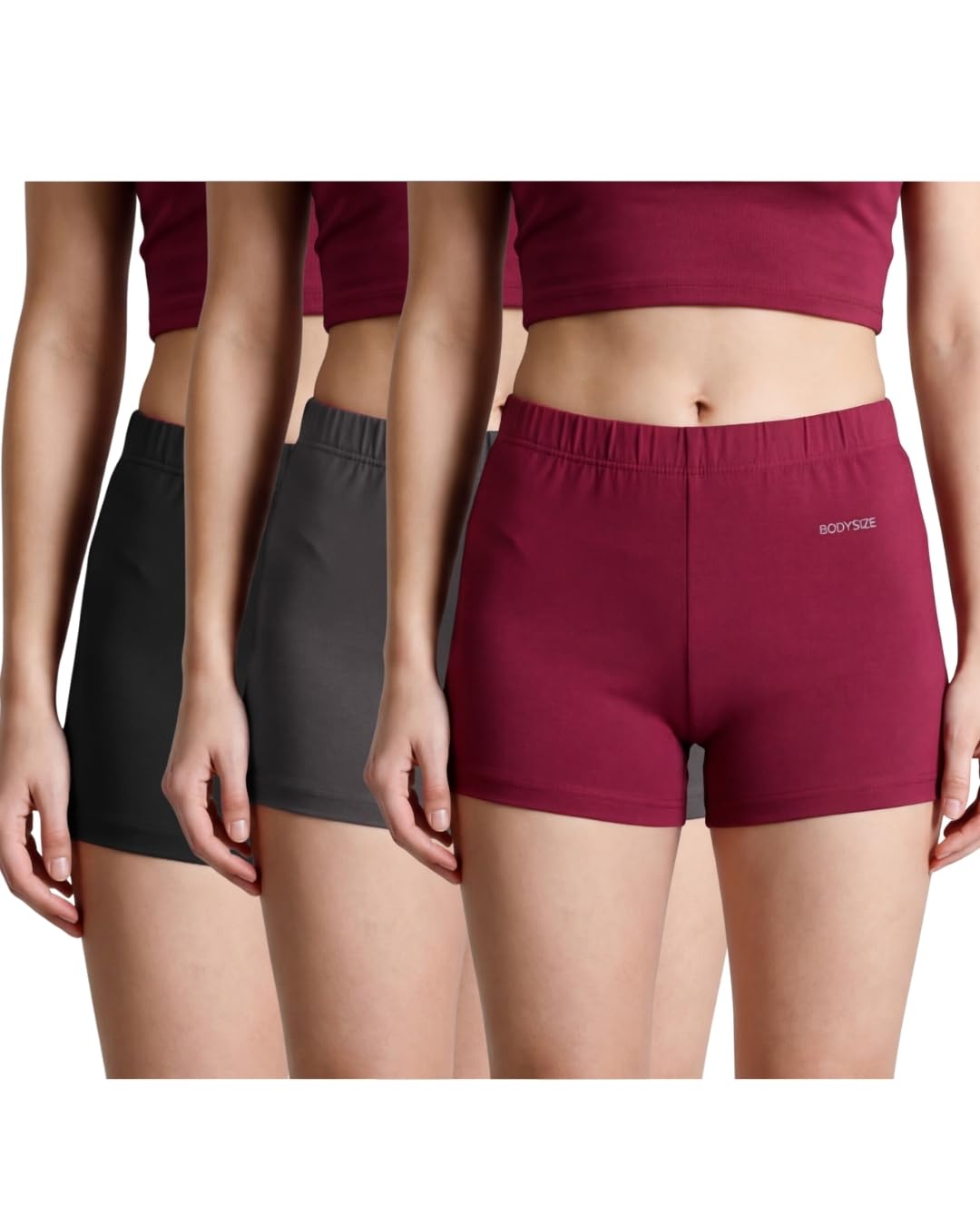 Women Boyshorts Panty Atlas | Mid Waist Cotton Lycra | Sweat Absorbent | Comfortable Pack of 3