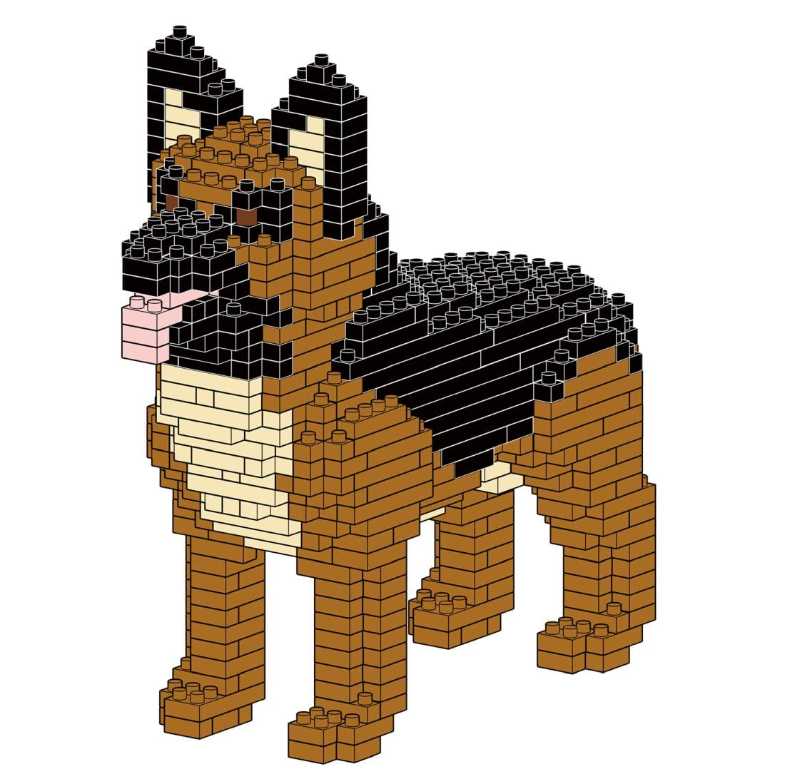 Kit De Construction en Mini-Blocs. Figurine D’Animal De Compagnie À Assembler. pour Collectionneurs Adultes Et Enfants. Chien Berger Allemand/German Shepherd - 4