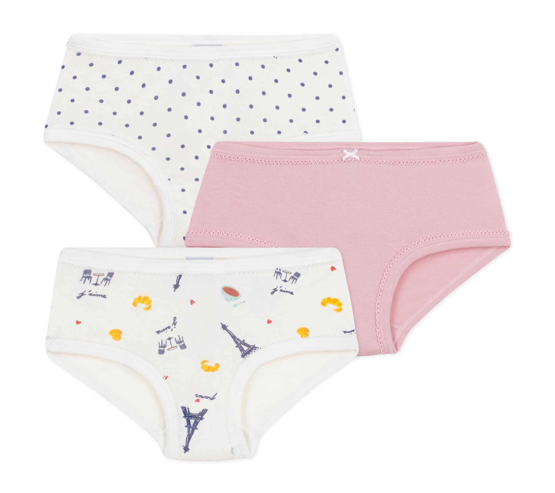 Petit Bateau Lot de Culottes Enfant en Coton Taille Haute Imprimé Paris A0eje00 sous Vêtements Jour Fille (Lot de 3)