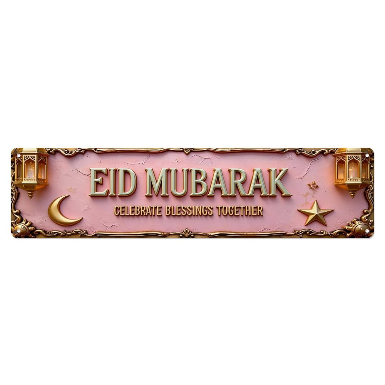 Eid Mubarak Celebrate Blessings Together Metal Tin Sign Plaque