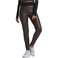 Urban Classics Leggings Similpelle a Vita Alta Donna, Marrone