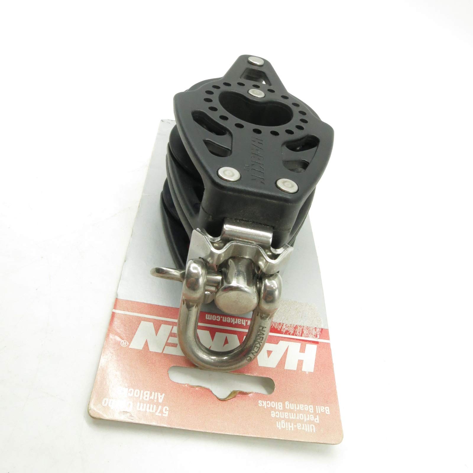 HARKEN Premium Sailing 57mm Double Carbo Air Boat Block w/Becket, 57mm, Part 2603