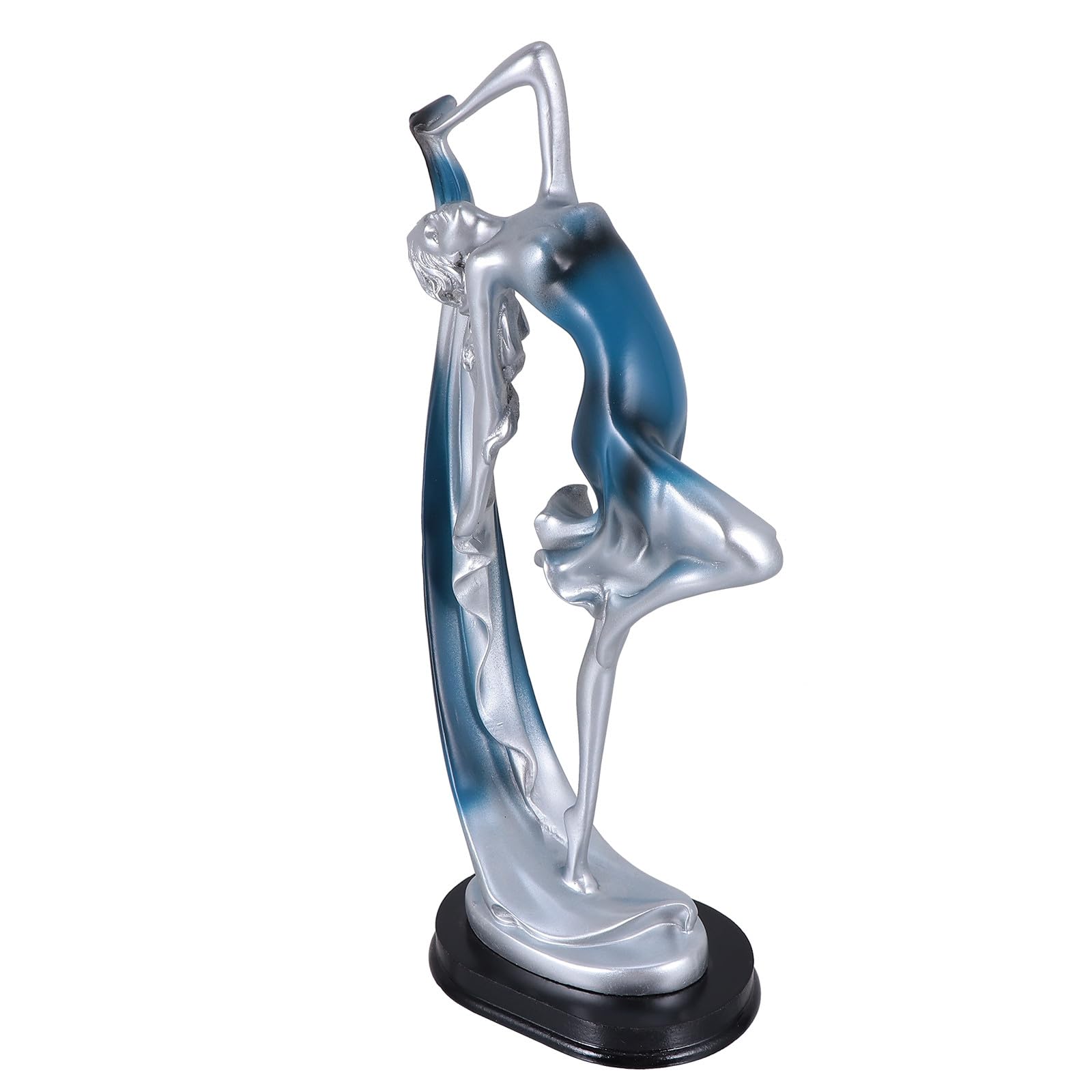 UKCOCO Figurine Danse de Salon en Résine Bleue, Décoration de Bureau Élégante Silhouette de Danseuse, Ornement Classique pour Décoration Intérieure