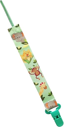 Hopop Pacifier Clip | Colorful Pacifier Holder for Baby | 100% Safe Pacifier Chain/Belt | BPA Free | Suitable for Newborns & Toddlers | Green Animal