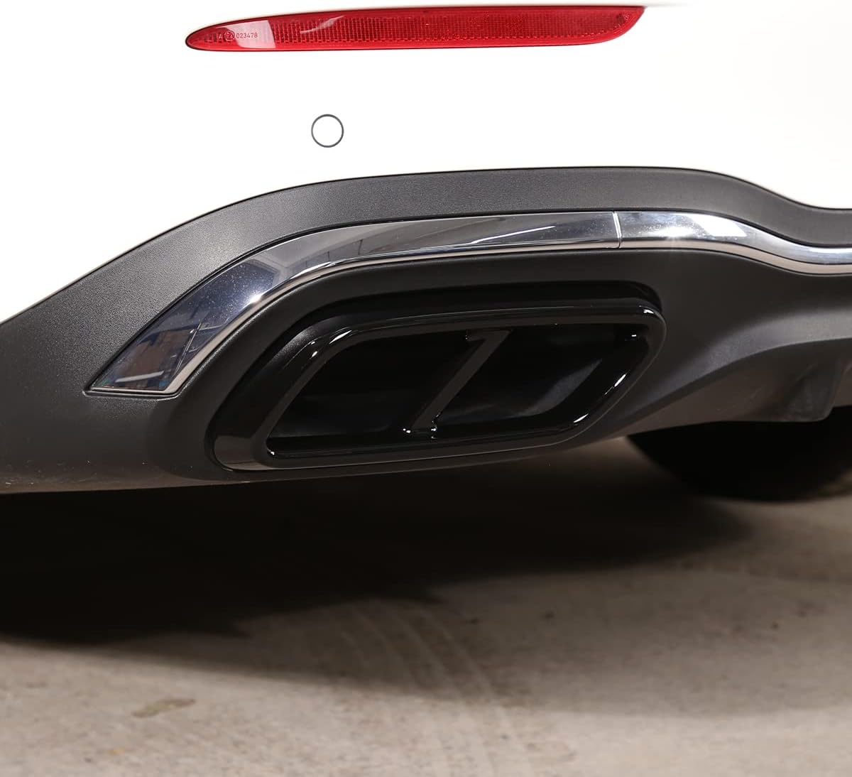 TINKI Car Tail Exhaust Pipe Cover Trim Compatible for Mercedes-Benz W206 C-Class C200 C300 Base Sport Sedan 4-Door 2022 2023 Interior Accessories (ABS, Glossy Black)