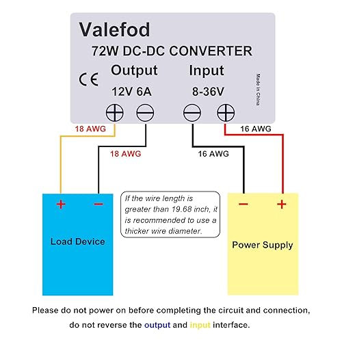 Miniatura 7 de 8-36V a 12V 6A 72W transformador reductorascendente DC a DC Buck Convertidor Carrito de golf Fuente de alimentación
