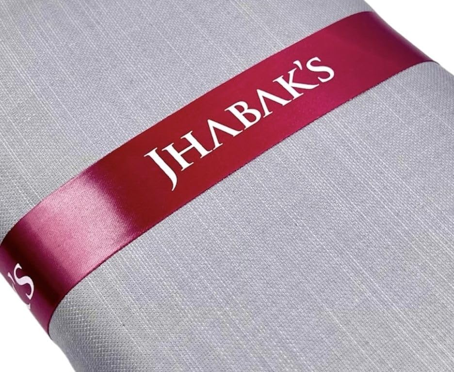 Image of JHABAK'S Men's 100% Pure Cotton Unstitched 1.7 Meters Shirt Piece - 3.25 Meters Suit Fabric Set with Cufflinks (Multicolour, All Weather Fabric, Attractive Box)