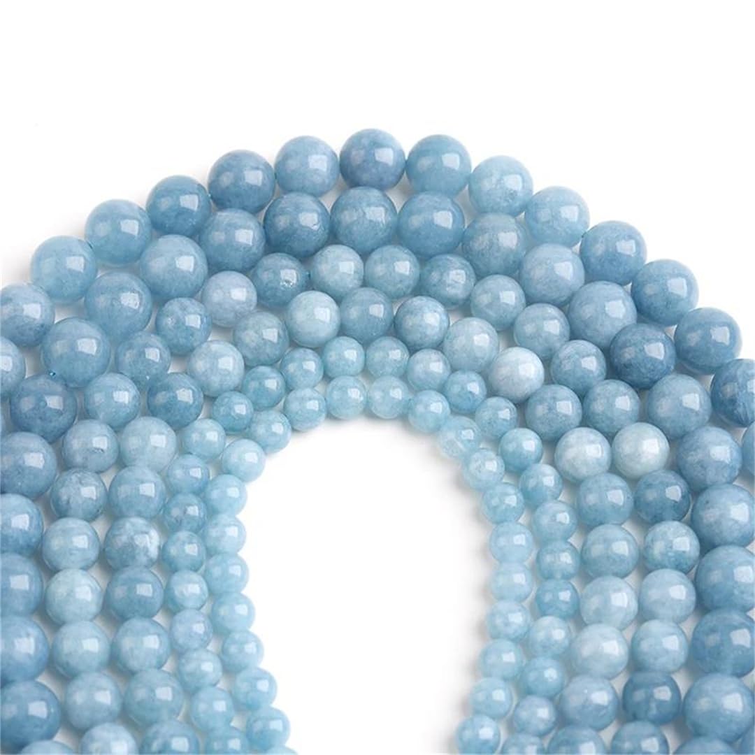 4, 6, 8, 10 mm, cuentas espaciadoras redondas de piedra natural azul para joyas, collares, pulseras, manualidades
