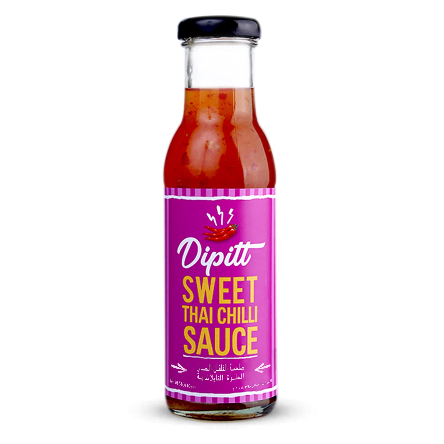 Shan Dipitt Sweet Thai Chilli Sauce 340 gm | Condiment for Dipping, Marinade & Cooking | Verified Non-GMO | Halal & Gluten Free | No Artificial Flavours | Finest Glass Bottle
