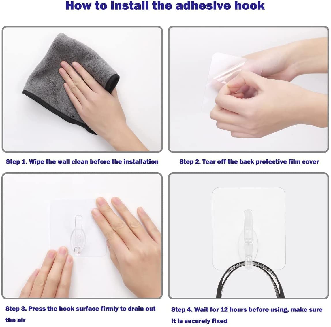VEHTRI Wall Hooks - Adhesive Sticky Hangers -6