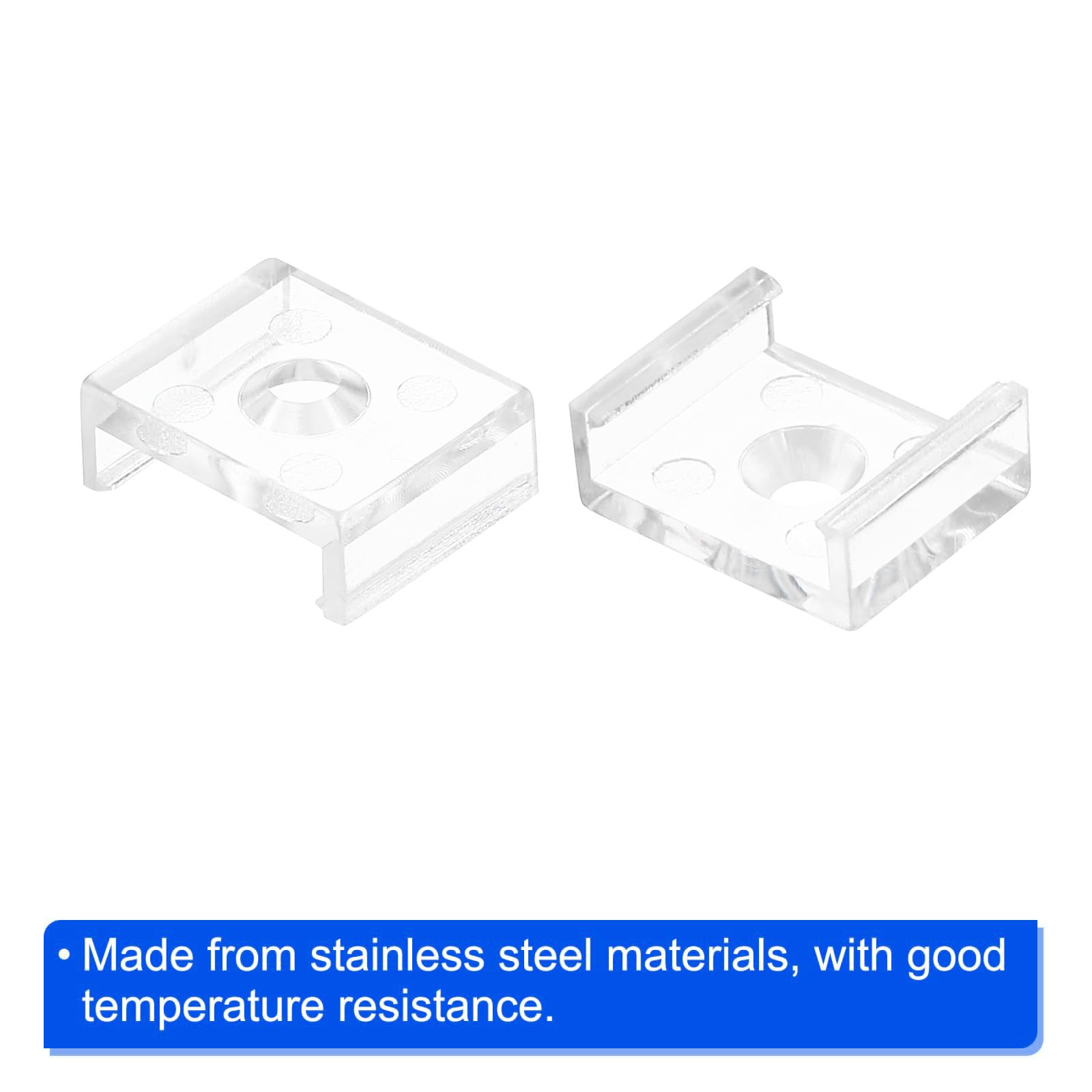 MACHSWON LED Strip Light Clips 30Pcs Mounting Bracket Fixing Clips Plastic Clamp Holders with Screws for 15mm Neon RGB Light Cable Ribbon Clear - Image 4