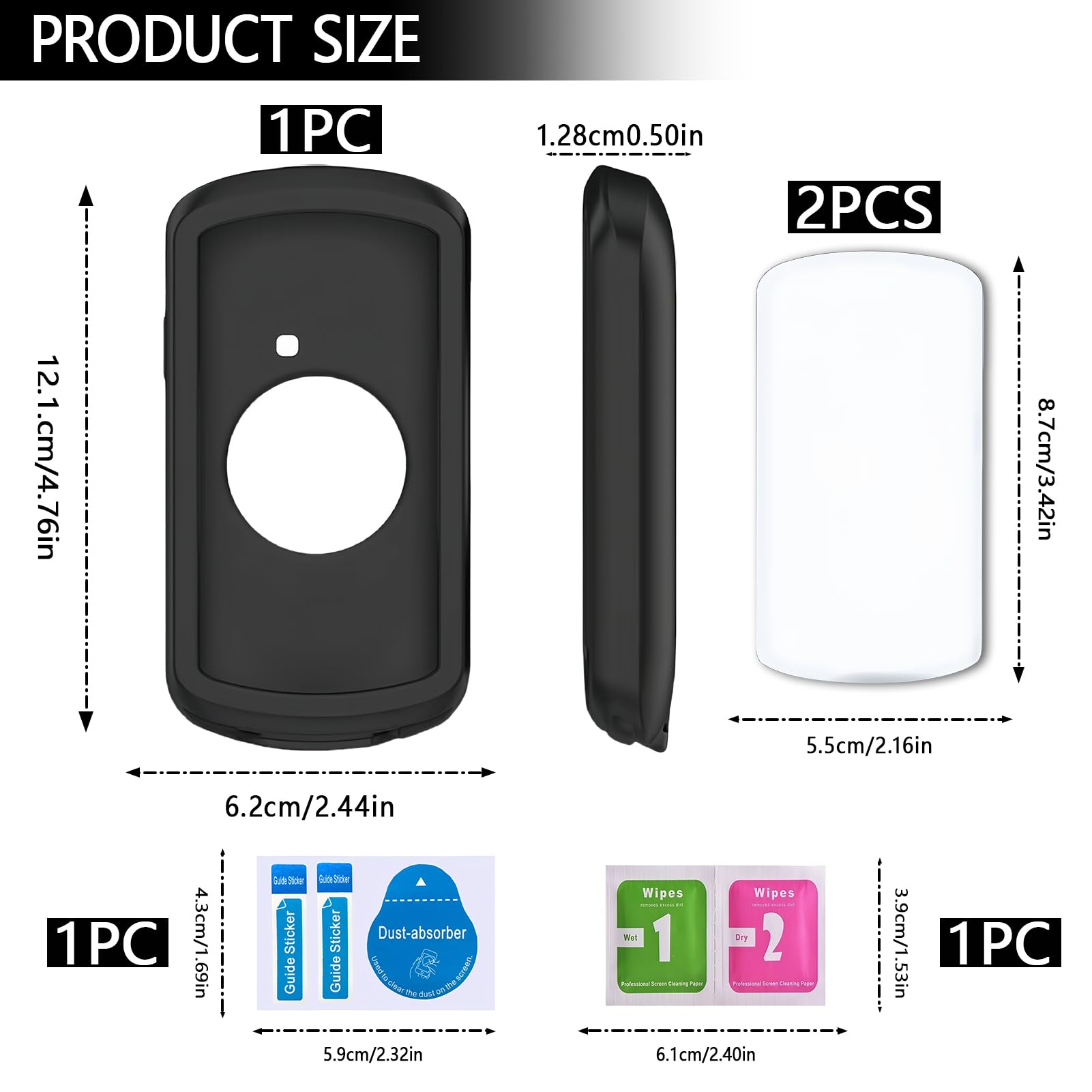 Funda Silicona para Garmin Edge 1040, 2 Protector de Pantalla para Garmin Edge 1040/1040 Solar/1040 Bundle Resistente?Funda Protección a Prueba, Accesorios GPS Bicicleta Ordenadores
