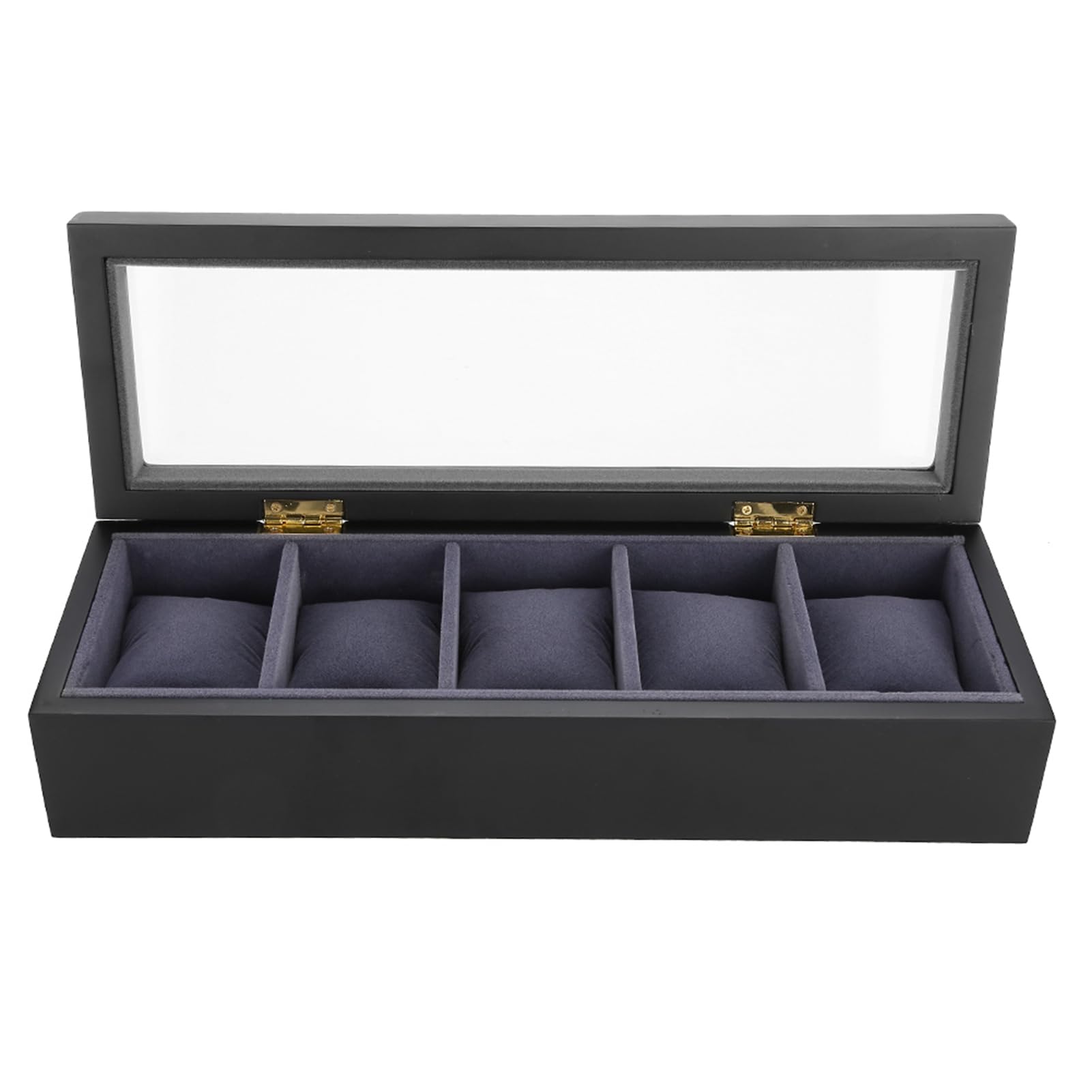 YUYTE Caja de Relojes, 5 Grids Caja de Almacenamiento de Relojes, Estuche de Joyeria para Organizadora y Exhibición(Negro)