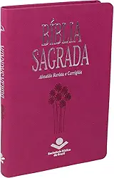 Bíblia Sagrada | SBB | Capa em couro sintético, pink: Almeida Revista e Corrigida (ARC)