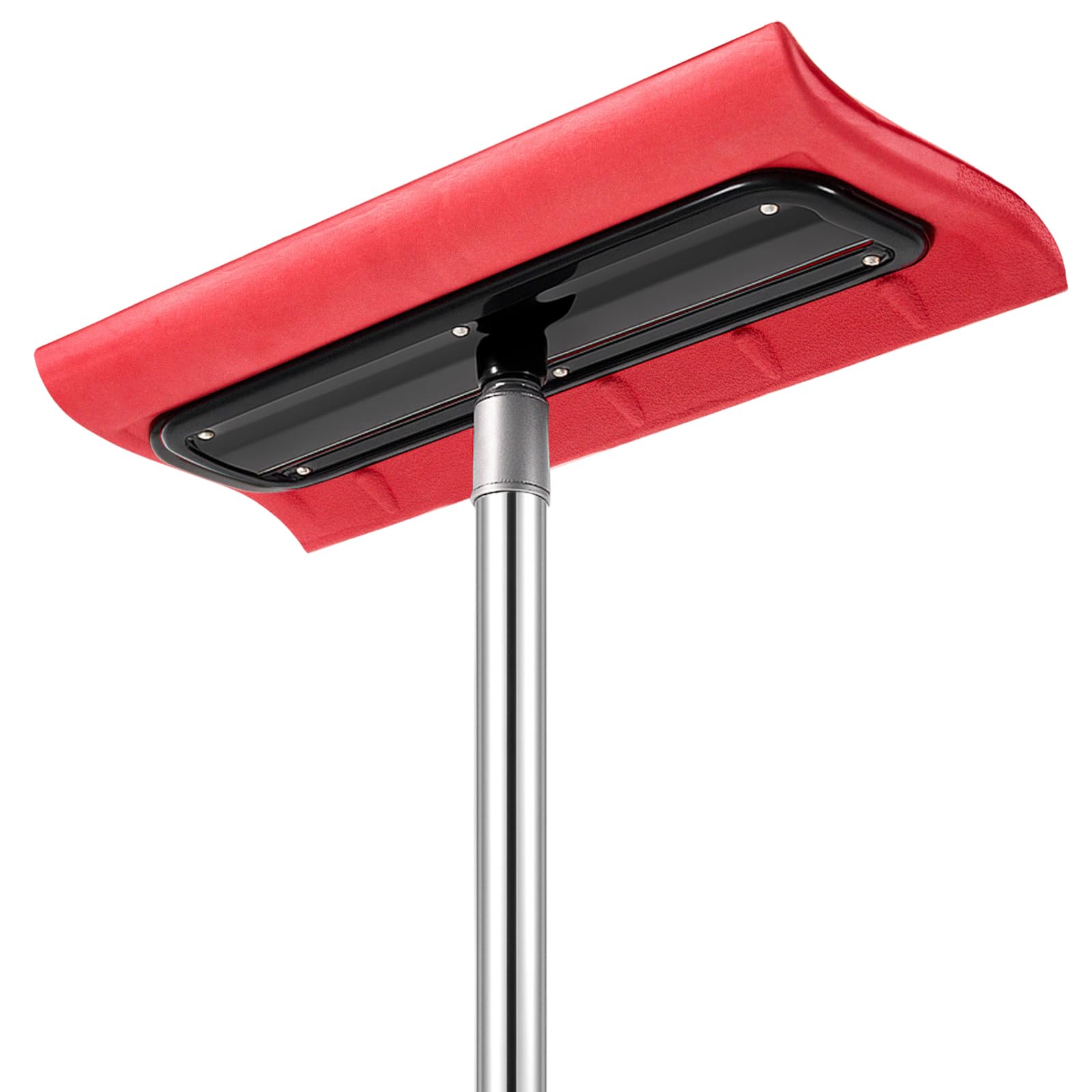 Never-Scratch  Snow Roof Rake 26 Foot Reach EVA Soft Foam Pad Head Snow Removal Tool Adjustable-Length Long Broom for House Roofs, Solar Panels, Cars, Windows and Leaves