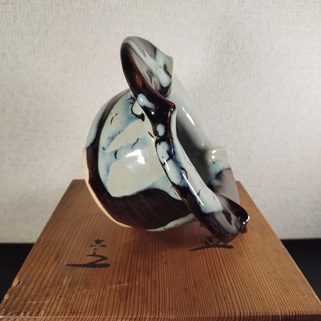 清水六兵衛 掛釉 灰皿 骨董 アンティーク レトロ A 174 一方堂