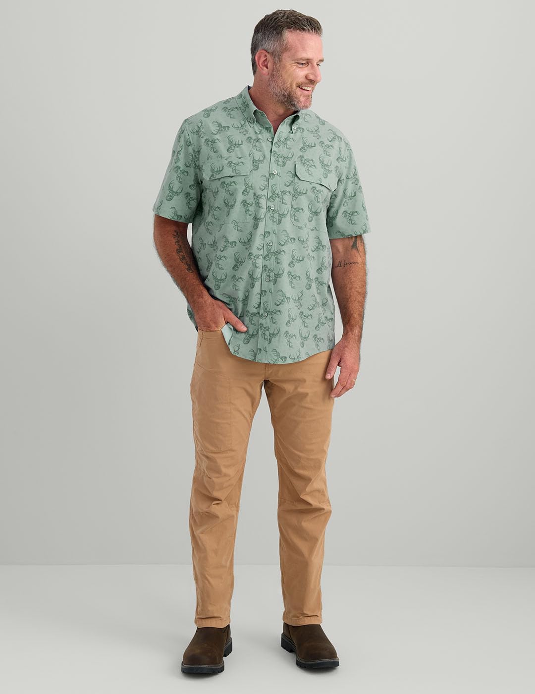 Nomad Mens Huntley Short Sleeve Button Down Hunting Lifestyle Shirt