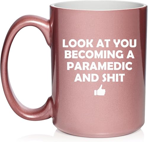 Miniatura 4 de Daylor Taza de café de cerámica divertida con texto en inglés Look At You Becoming A Paramedic EMT, regalo para ella, él, amigo, compañero de