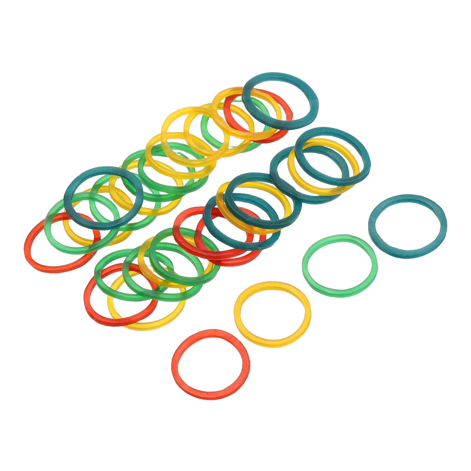 sourcing map 100 Pack Rubber Band Stretchable Rubber Elastic Band Colorful 19mm x 1.4mm Hair Rubber Bands for Home Office Hair Dressing Making-up Package