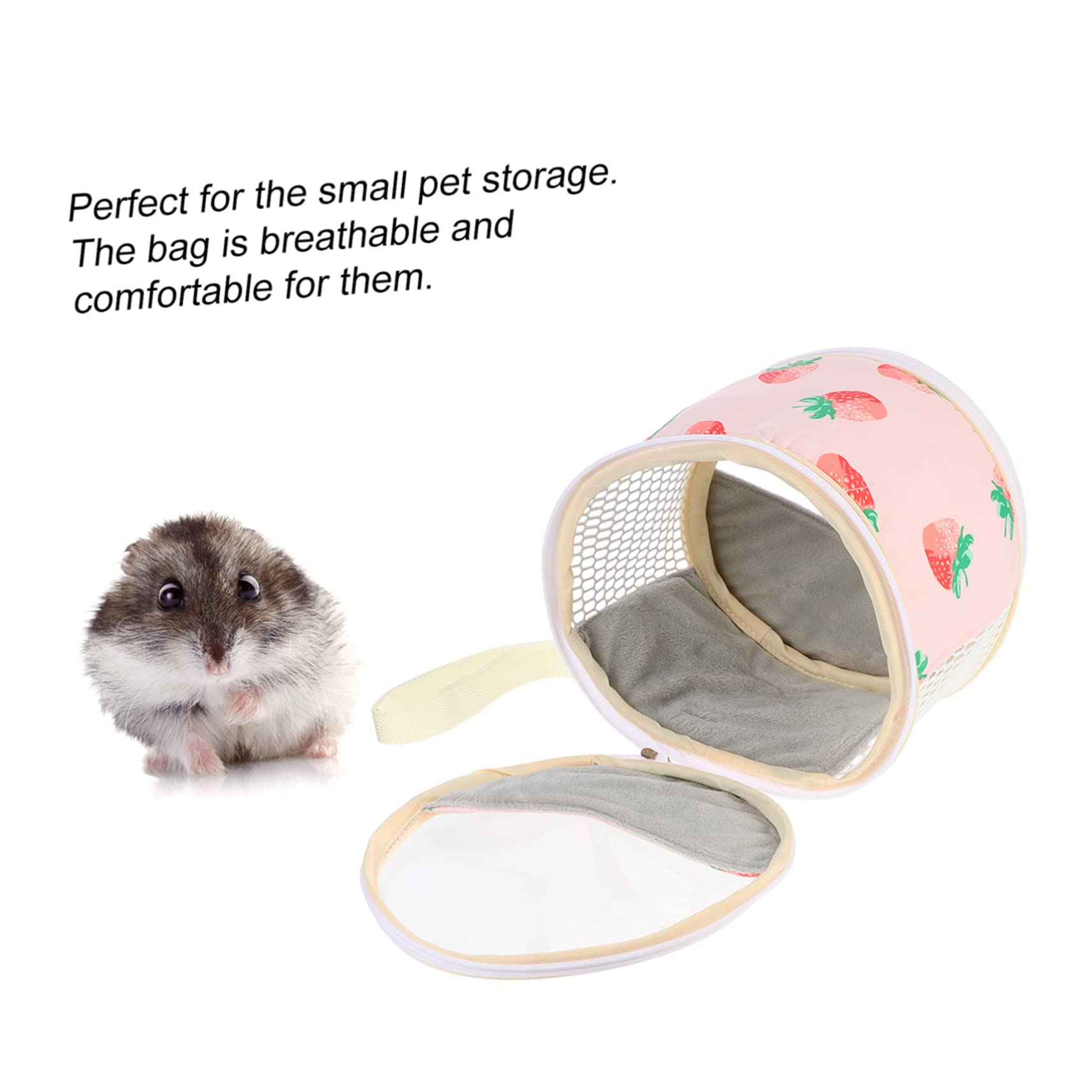 BESTonZON Portable Small Carrier Bag Transparent Observation Window for Hamster Guinea Pig and Comfortable and Ventilated Travel Handbag for