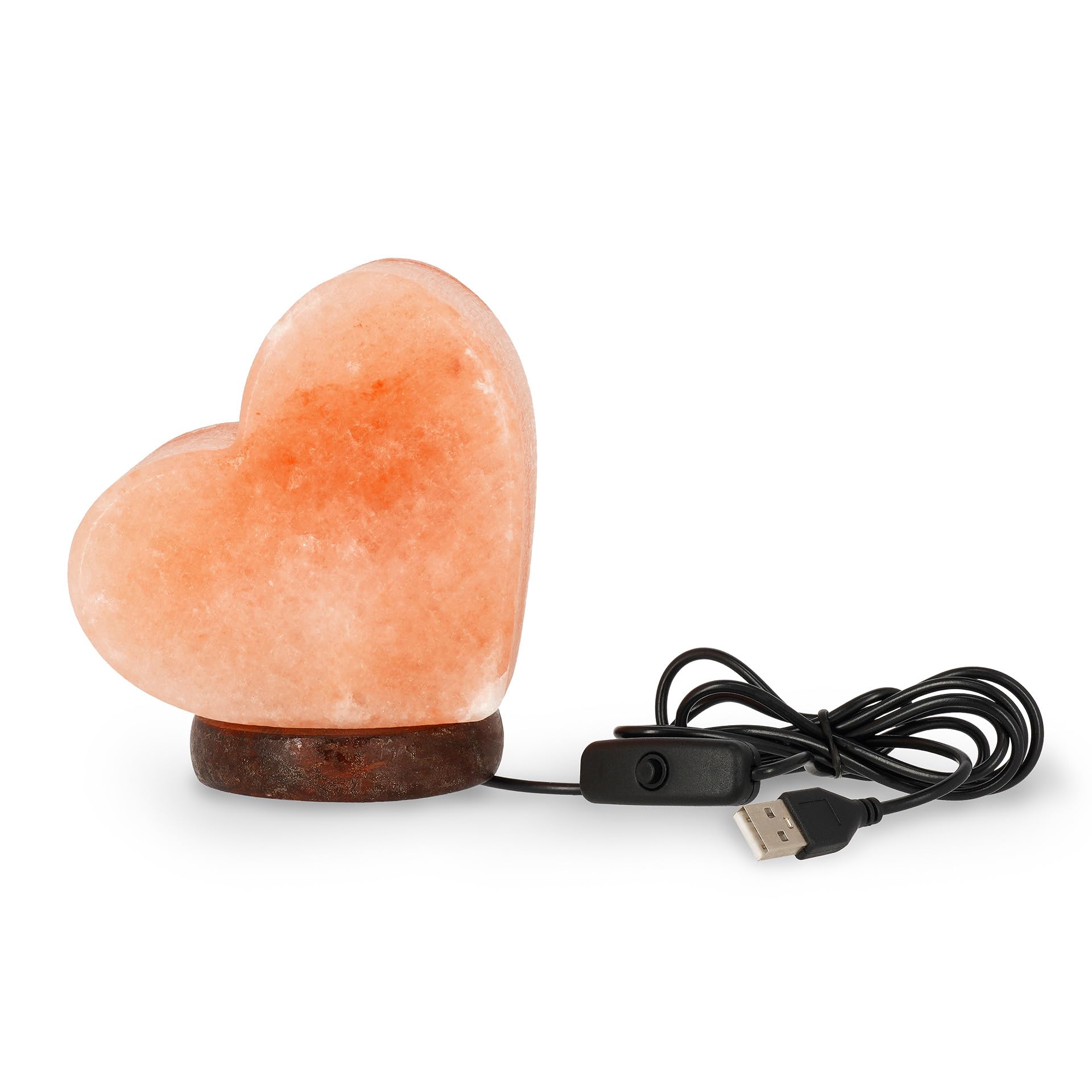 Legami - Lampa solna, terapia kolorami, w kształcie serca, efekt świetlny, ciepłe białe światło, 100% naturalna sól himalajska, Salt Range Pakistan, 11 x 12 x 7,5 cm