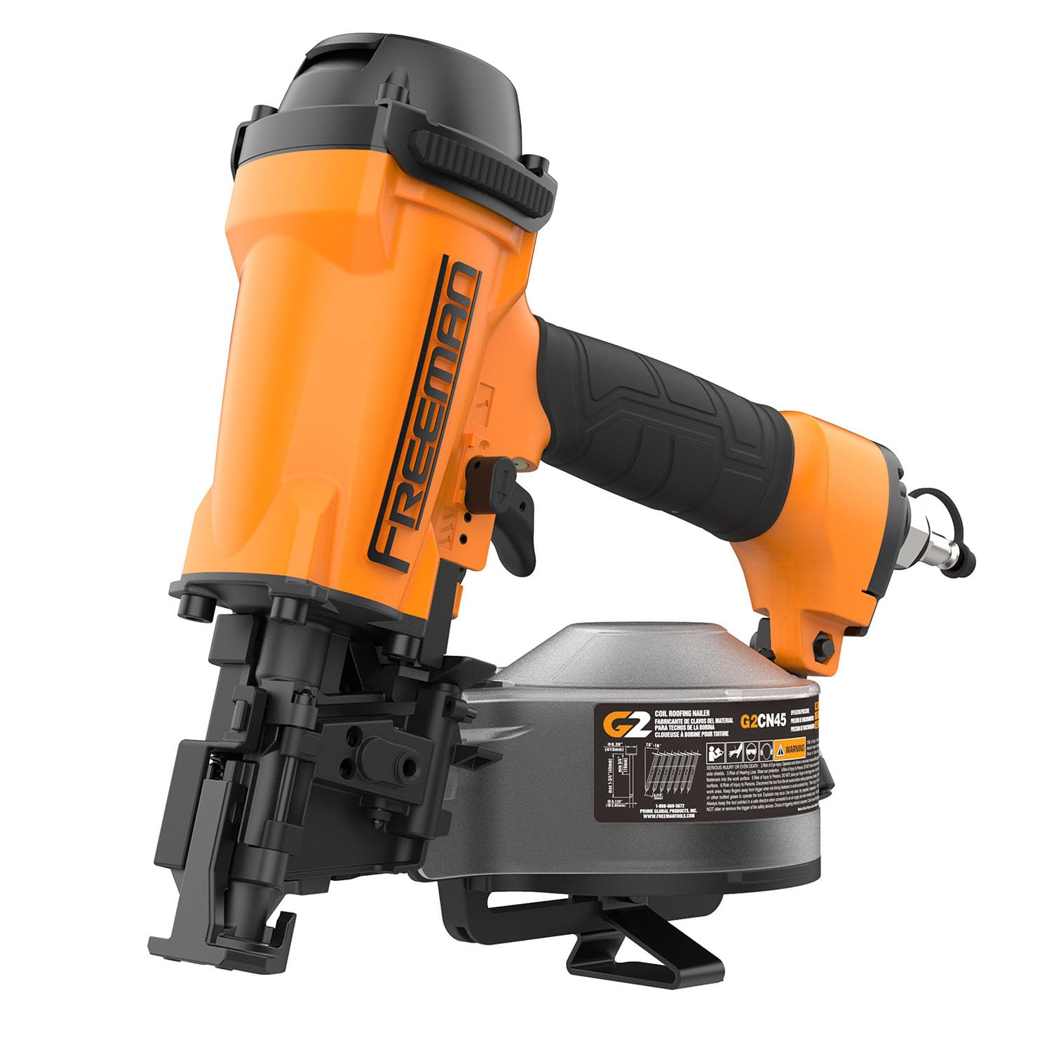 Freeman G2CN45 2nd Generation Pneumatic 15 Degree 1-3/4" Coil Roofing Nailer with 1/4" NPT Air Connector