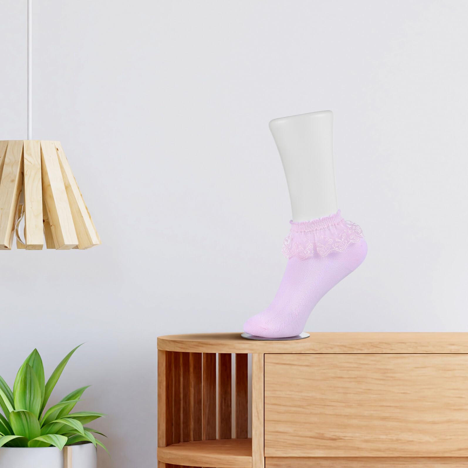 Mipcase Mannequin Design et Féminin Chaussettes Vinyle Blanc Pied en Style Réaliste Solide Aléatoire Bijoux de Cheville Vitrines de Bijouterie