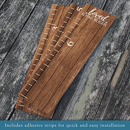 Farmhouse Style Wooden Kids Growth Chart Ruler for Boys and Girls (Rustic Brown - NTT) - Thumbnail 2