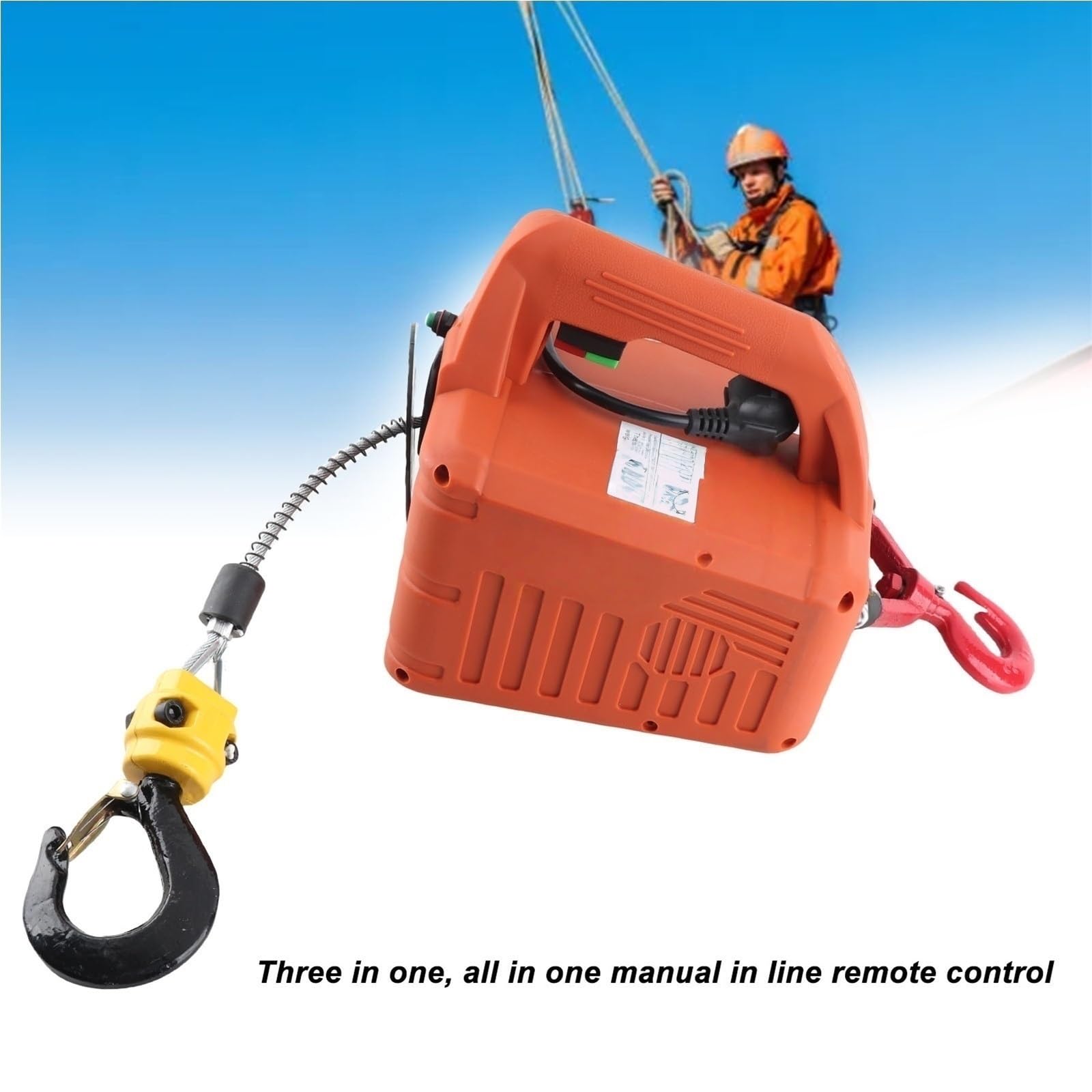 Elektrische Winden Elektrischer Hebezeug Elektrische Hebemaschine, Tragbar, Winde, Kransteuerung, 500 Kg, Tragfähigkeit 7,6 M, Maximale Hubhöhe 1500 W