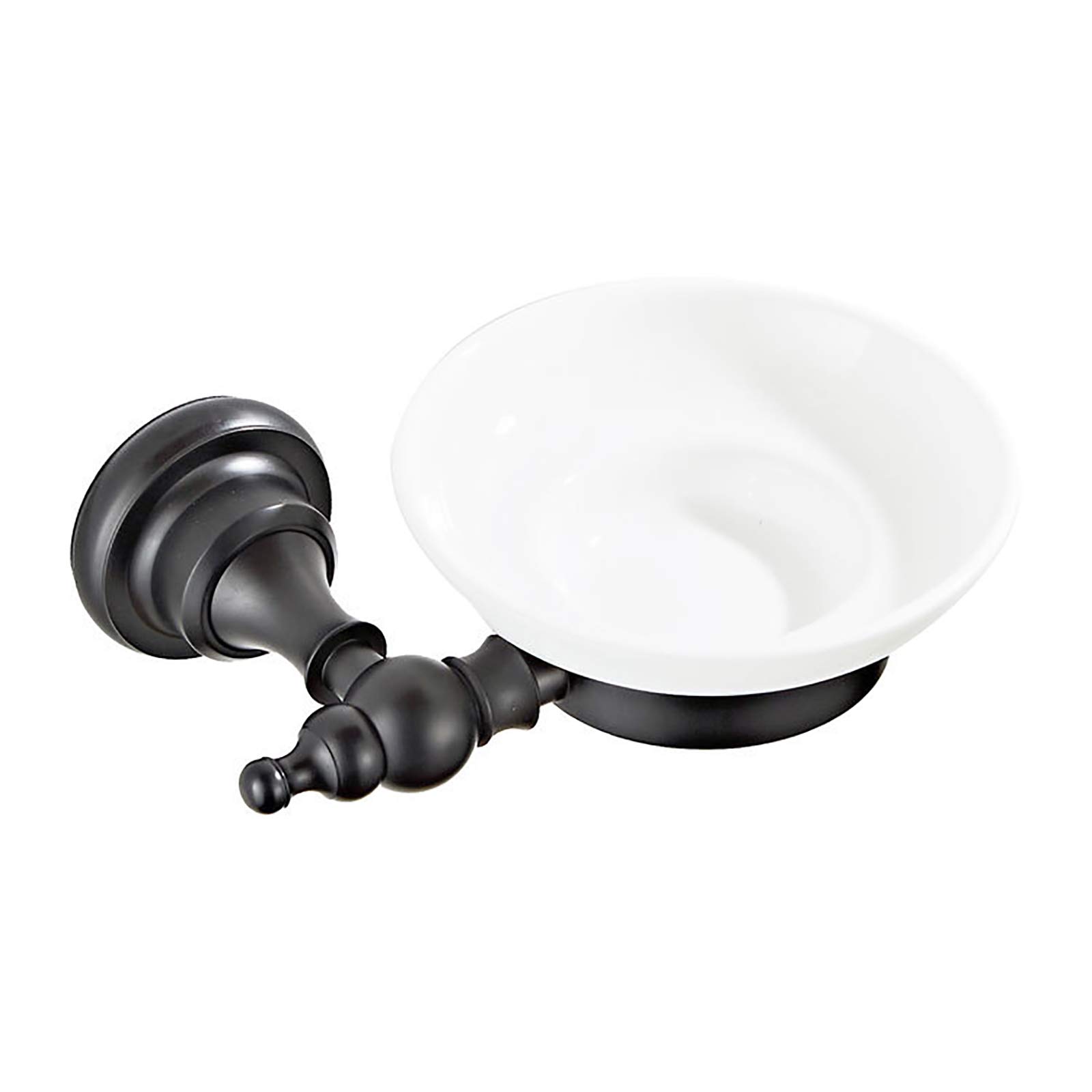 Jabonera de cerámica para ducha, latón montado en la pared, soporte para jabón para baño, cocina, estilo europeo, cesta de jabón negra