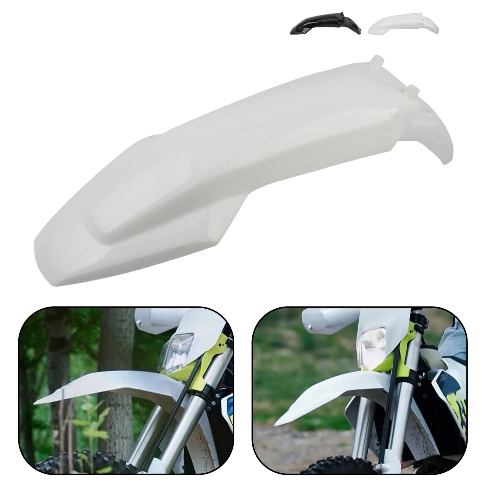 Carcasa de Horquilla Moto Guardabarros Delantero para Motocicleta Husq&Varna FC FE 250 350 450, Piezas de carenado para Guardabarros Motocross(White)
