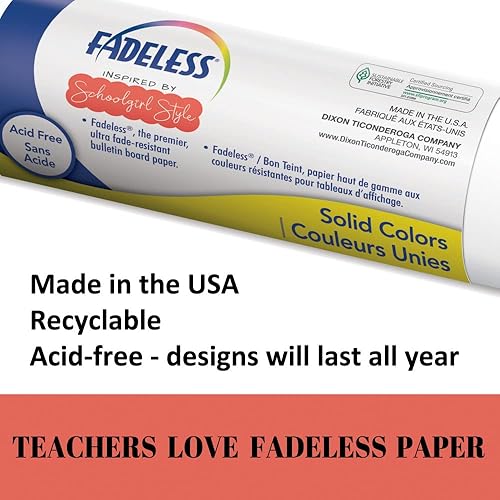 Miniatura 3 de Fadeless Schoolgirl Style - Papel para tablón de anuncios, estilo retro, 48 pulgadas x 12 pies, 1 rollo