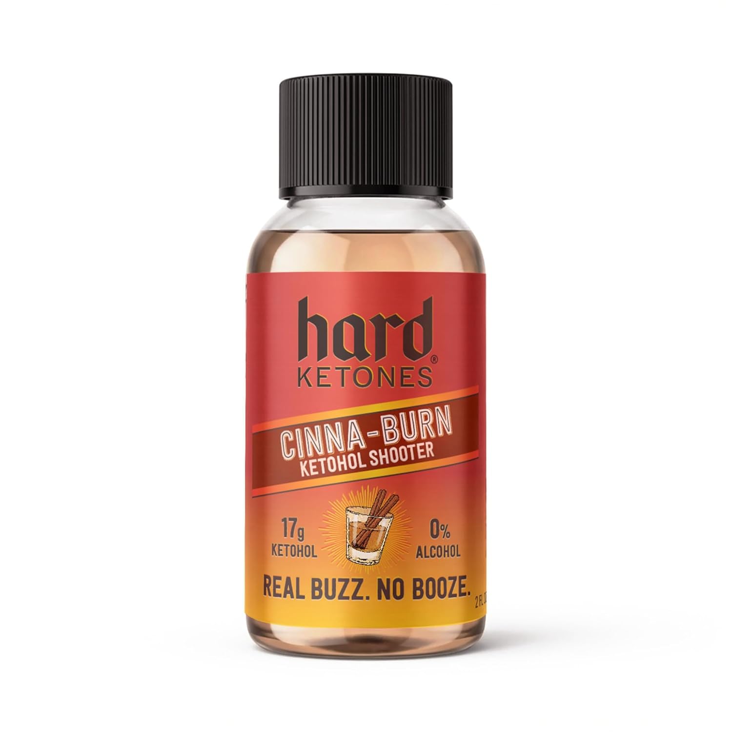 Hard Ketones Straight-Up Cinna-Burn | Alcohol Alternative with 17g Ketohol | Ready to Drink, Travel-Size | 12 Pack, 2 Oz Bottles