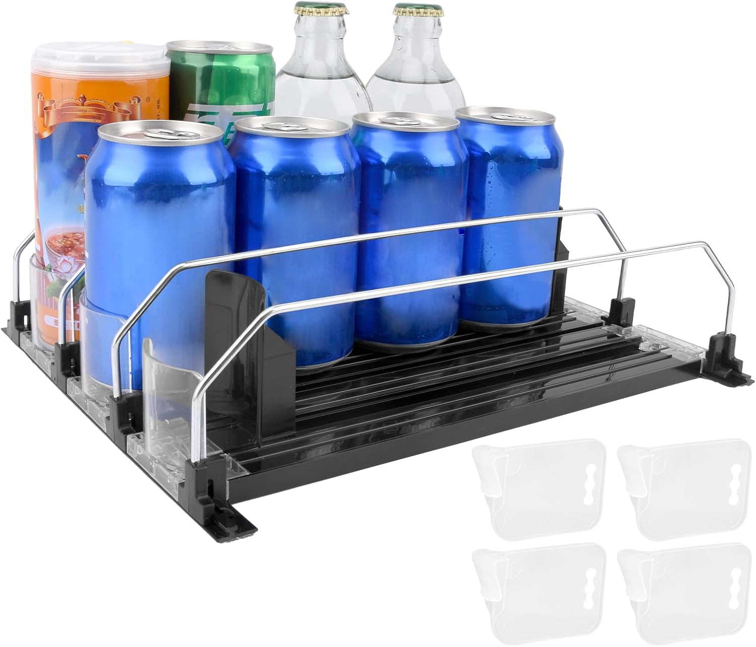 3 Set Drink Organizer for Fridge, SelfPushing Beer Can