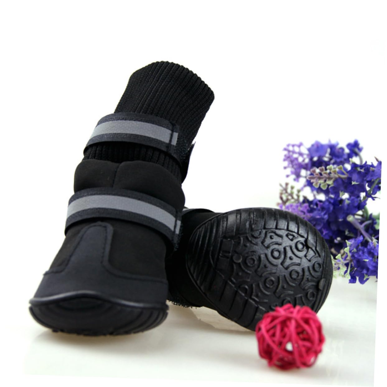 Yardwe Slip Dog Boots Protective Shoes for Dogs XL Black Design for Outdoor Activities for Hiking Running and All Weather Use