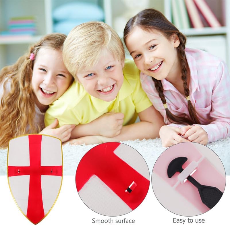 Veemoon 2pcs Medieval Toy Shield Props for Boys and Girls Lightweight Cosplay Accessories for Halloween Parties and Stage Realistic Cartoon Design Easy to Hold