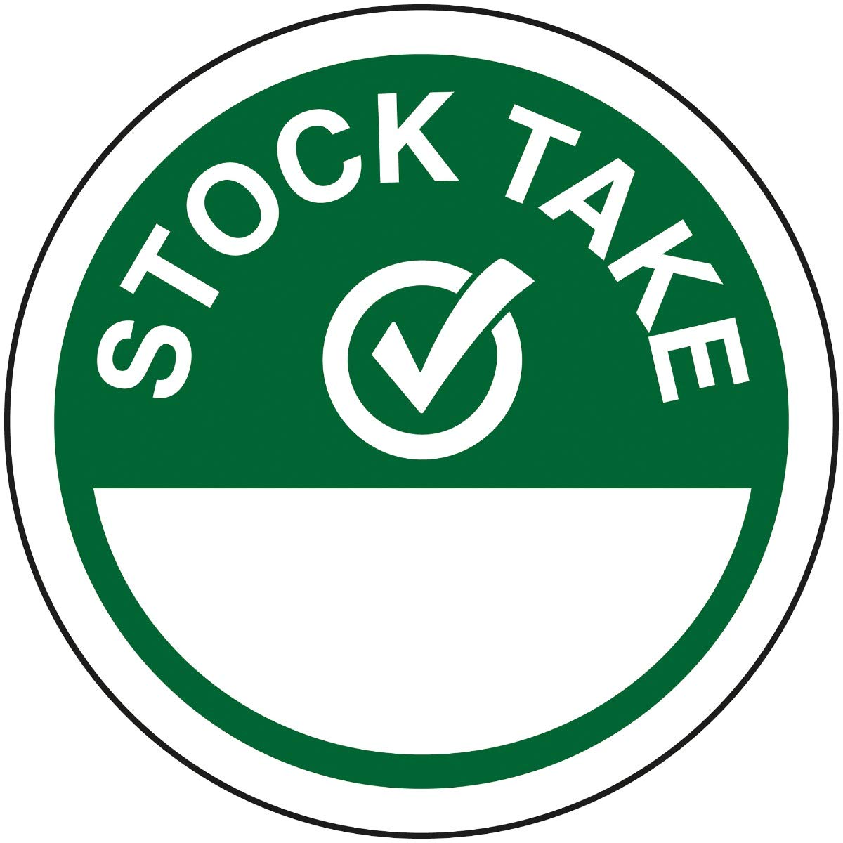 VSafety Stock Take Write On Green Sticker - 50mm Diameter (Roll of 250)