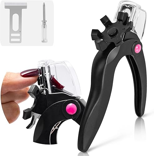 Miniatura 10 de AIRSEE Herramienta profesional ajustable de acero inoxidable para uñas acrílicas, cortaúñas para uñas postizas artificiales, resistente a