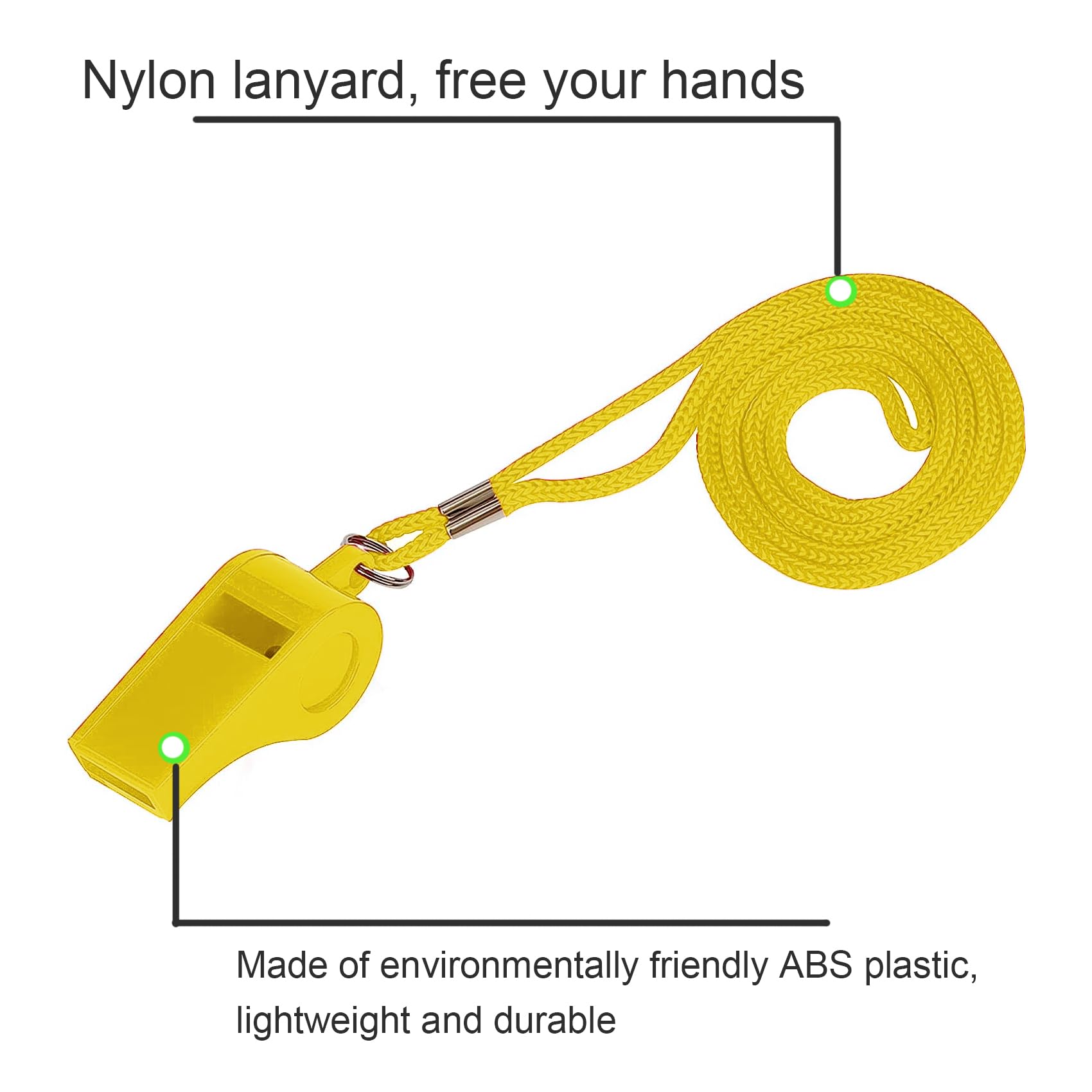 2 Fischietti In Plastica Con Cordino - Suono Forte, Per Allenatori, Arbitri E Emergenze - Foto 3