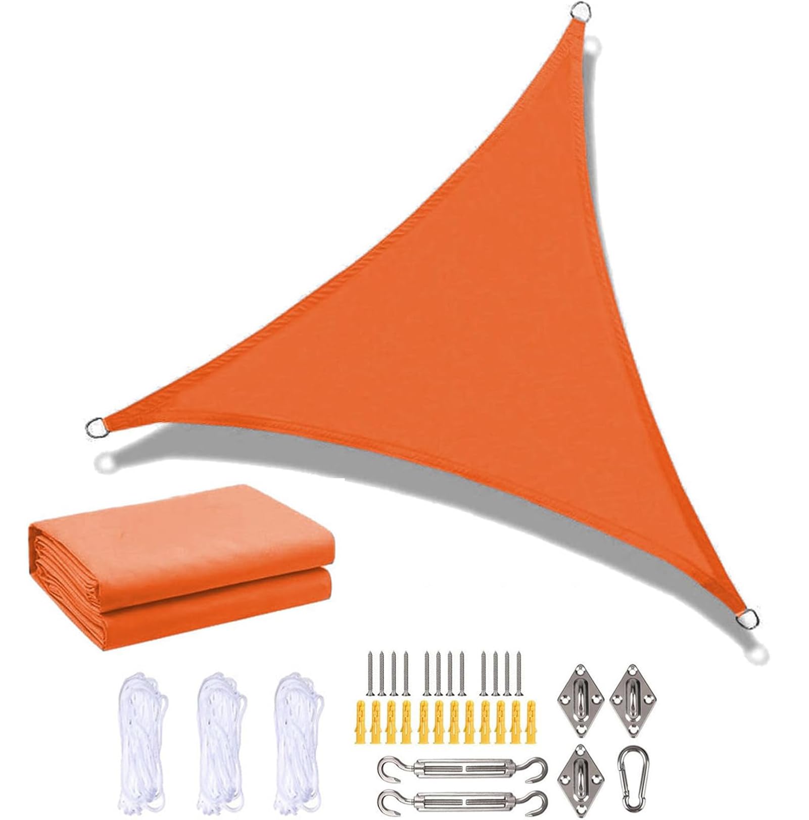 Voile d'ombrage triangulaire pour fête au jardin et repas ombragé sur le balcon