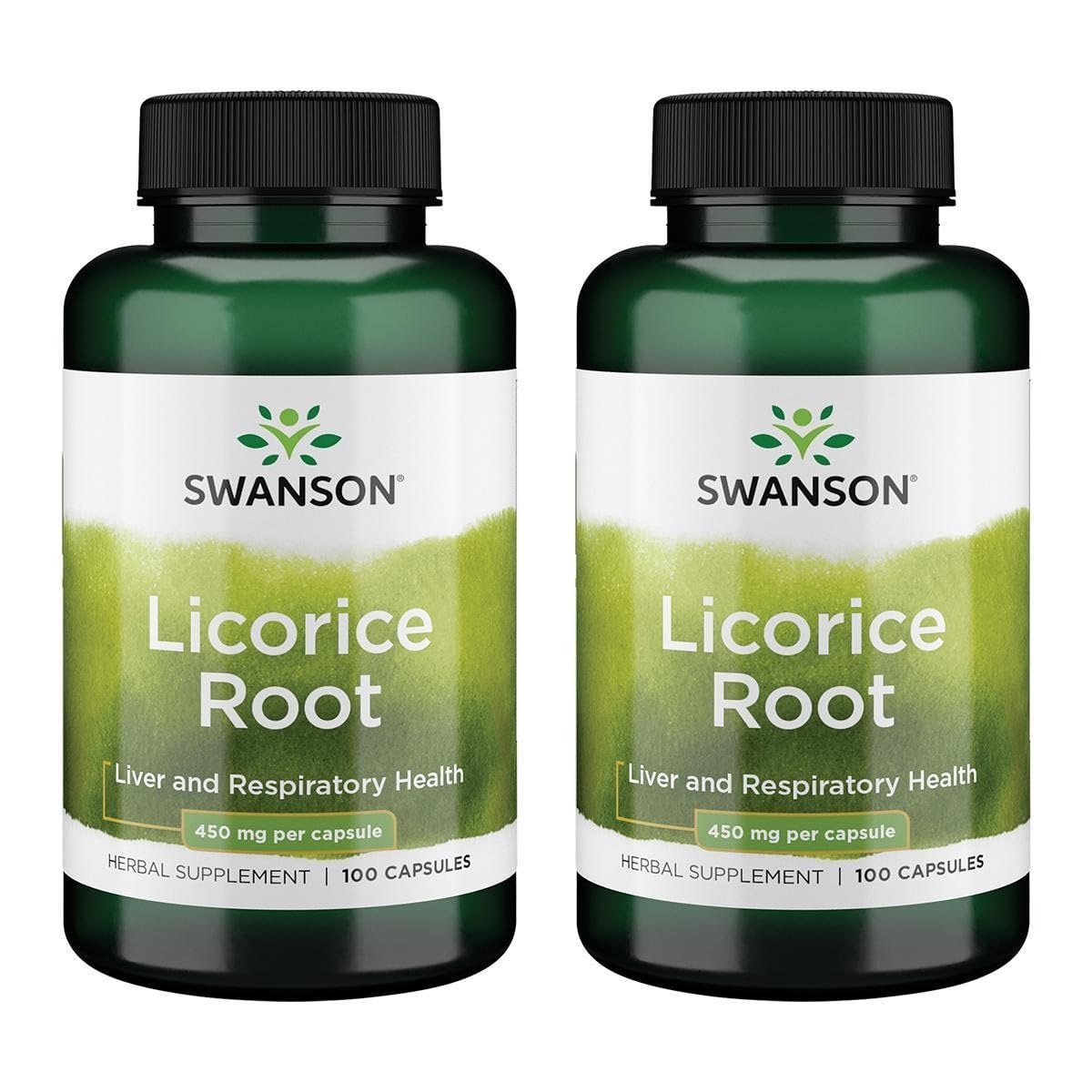 Swanson Licorice Root, 450 mg, 100 Capsules, 2 Pack
