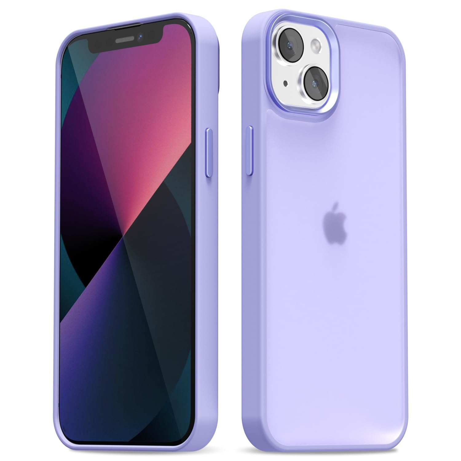 oakxco for iPhone 13 Mini Case Clear Hard Shell, Slim Thin Matte Transparent Plastic Cover & Protective Soft Silicone Rubber TPU Bumper, Girly Cute